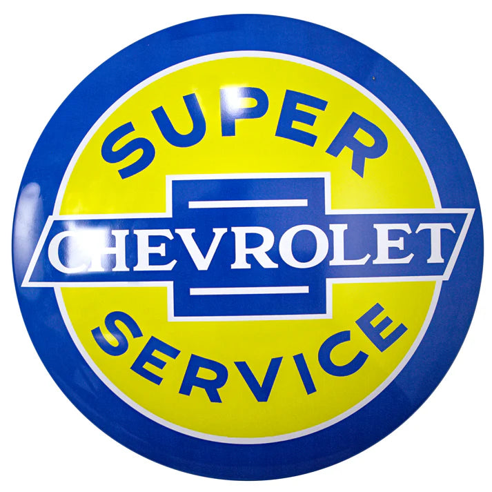 Chevrolet Super Service 15" Domed Metal Sign