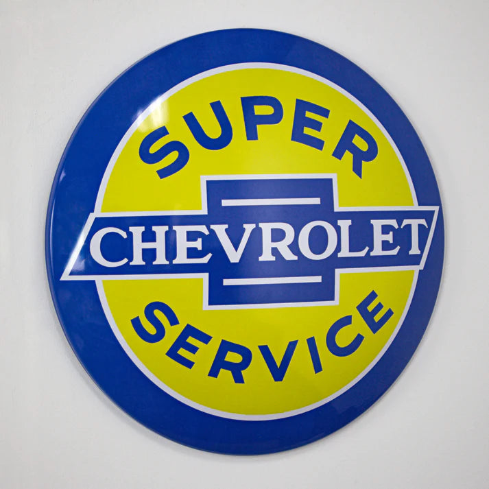 Chevrolet Super Service 15" Domed Metal Sign