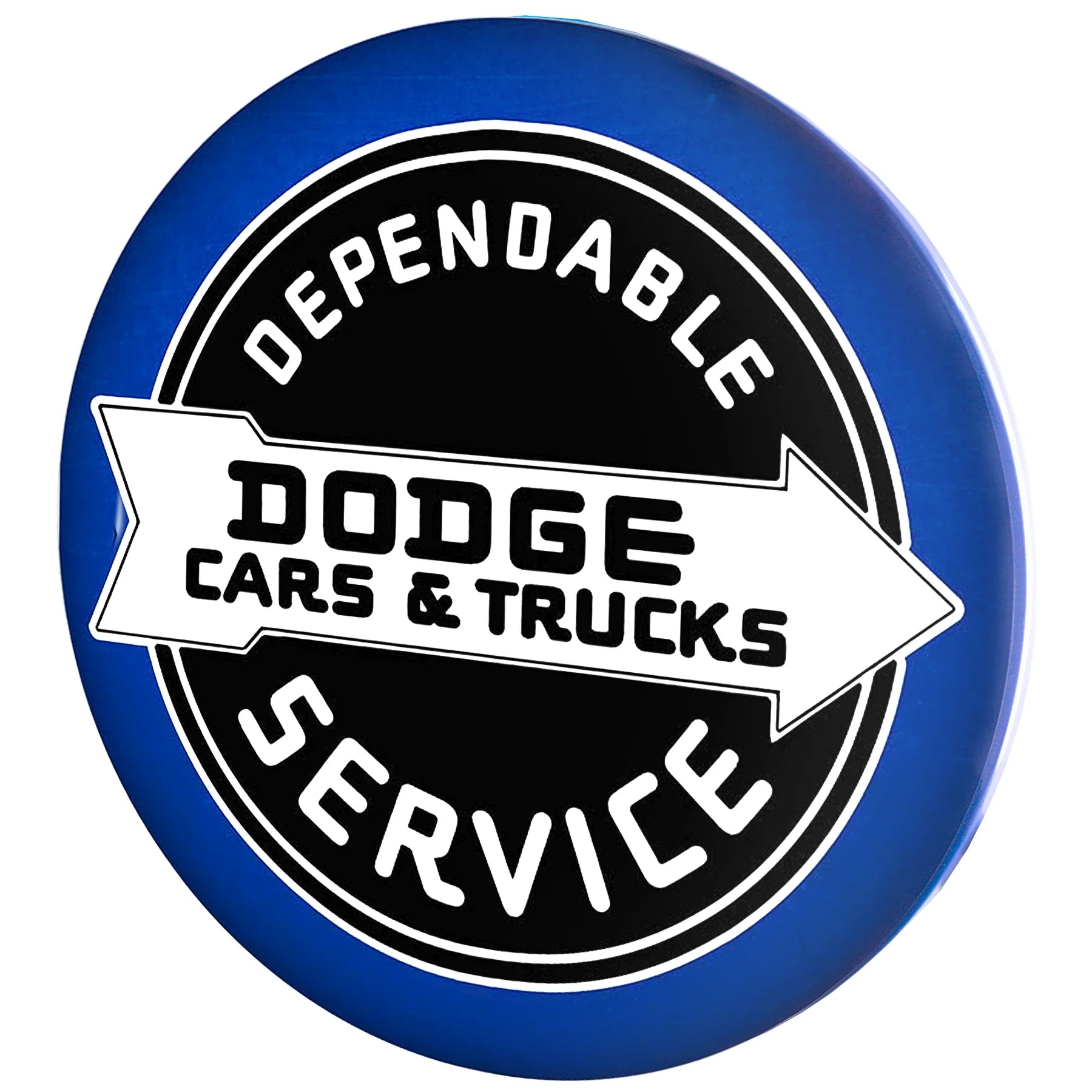 Dodge Cars and Trucks Dependable Service Metal Dome Sign - Giftware Canada Collectibles and Decor