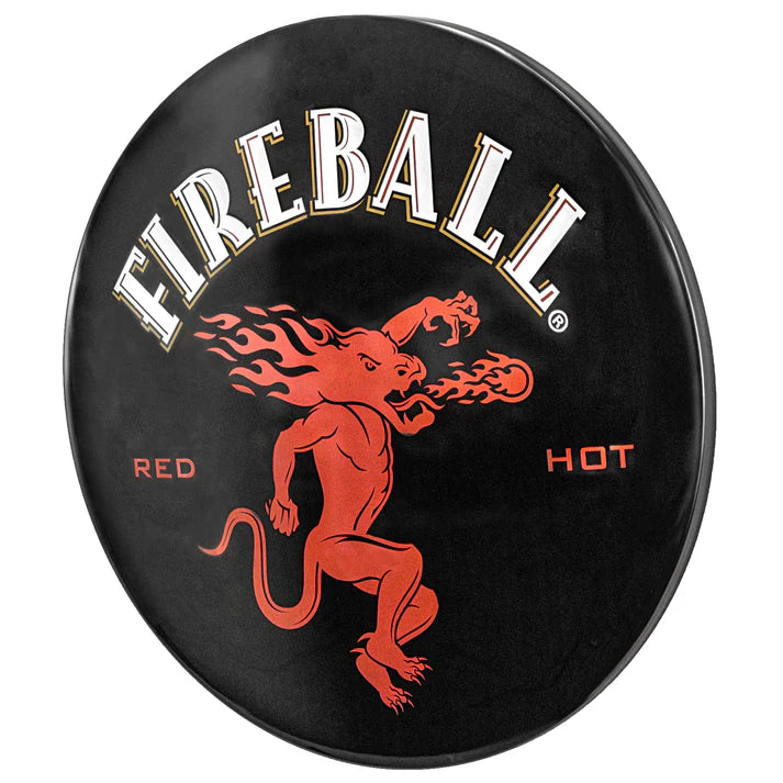 Fireball Red Hot Domed Metal Sign