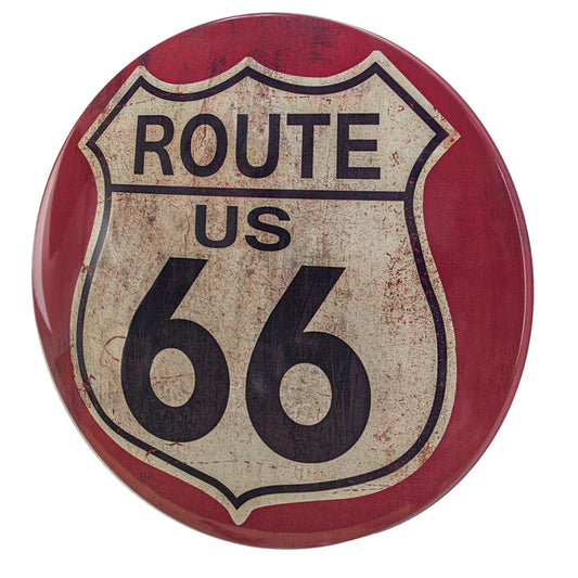 Route 66 Rustic Domed Metal Sign