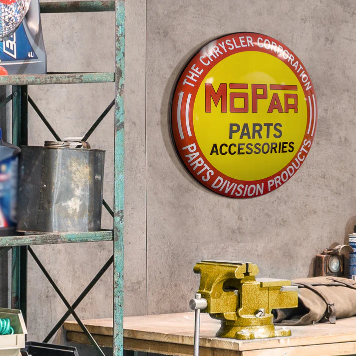 Mopar Parts Domed Metal Sign