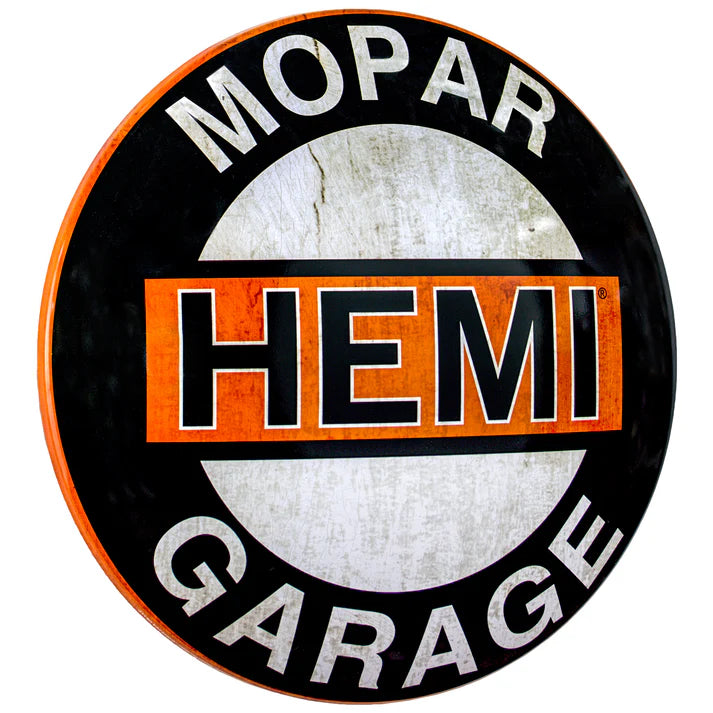 Mopar Hemi Garage Domed Metal Sign