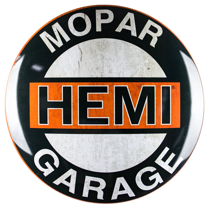 Mopar Hemi Garage Domed Metal Sign