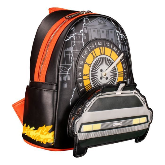 Loungefly Back to the Future - Delorean and Clock Tower Mini Backpack - Giftware Canada Collectibles and Decor