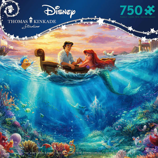 Thomas Kinkade - Disney's The Little Mermaid Falling in Love 750pc Puzzle - Giftware Canada Collectibles and Decor
