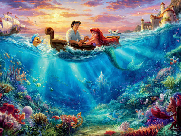 Thomas Kinkade - Disney's The Little Mermaid Falling in Love 750pc Puzzle - Giftware Canada Collectibles and Decor