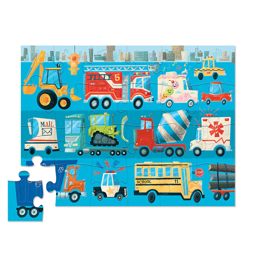 Crocodile Creek Vehicles 24pc Puzzle in Carrying Case