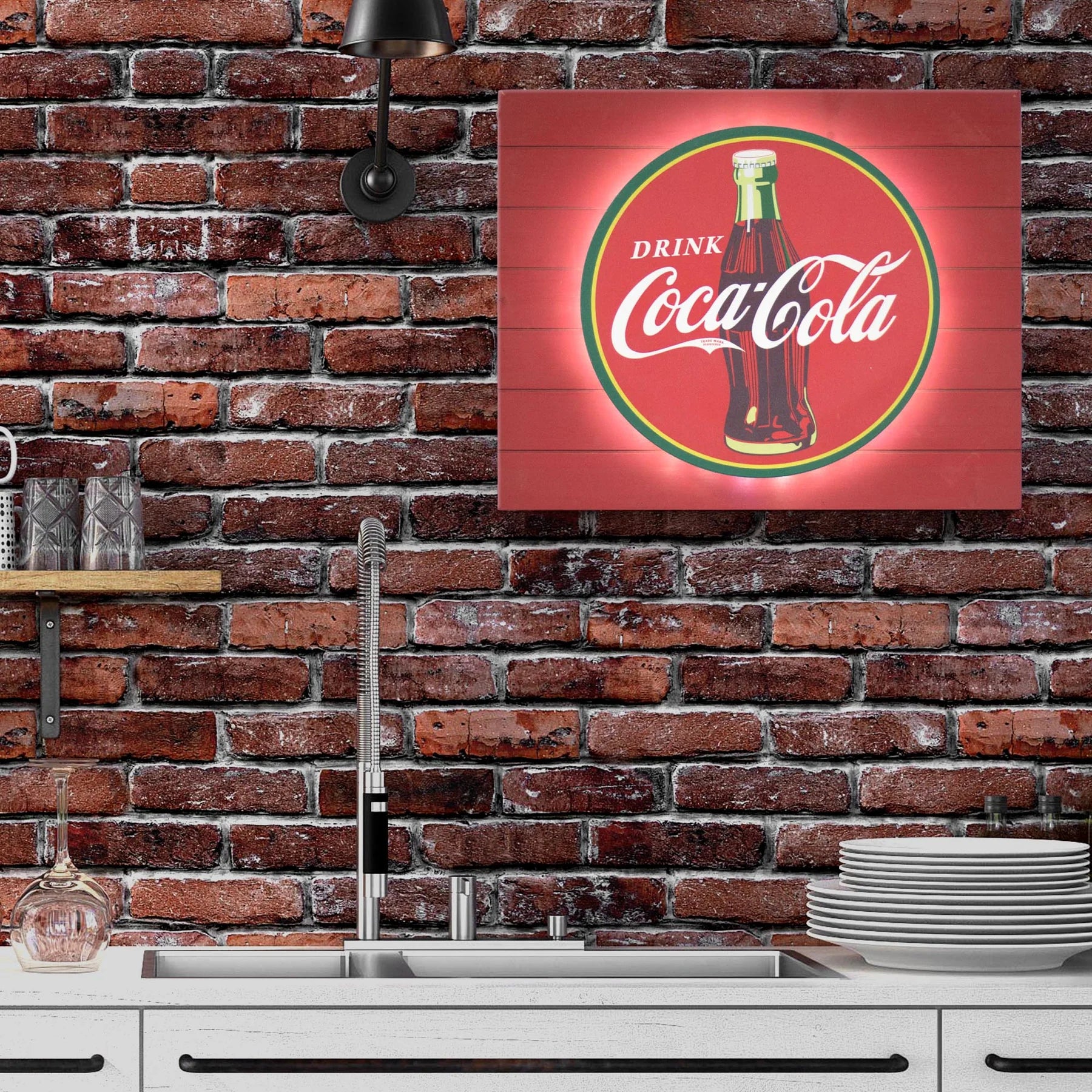 Vintage Coca Cola Metal Backlit LED Sign - Giftware Canada Collectibles and Decor