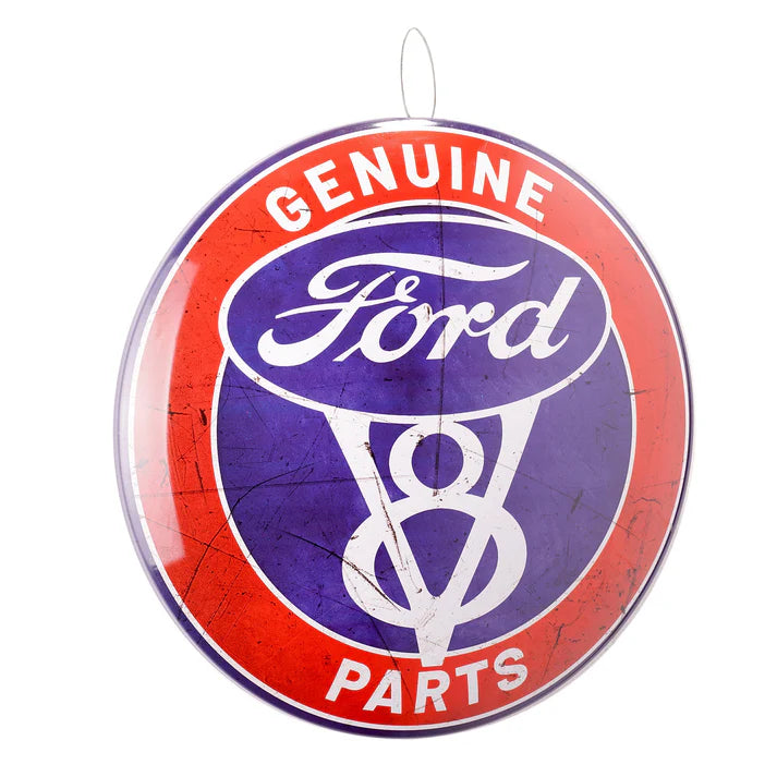 Genuine Ford Parts V8 Domes Metal Sign