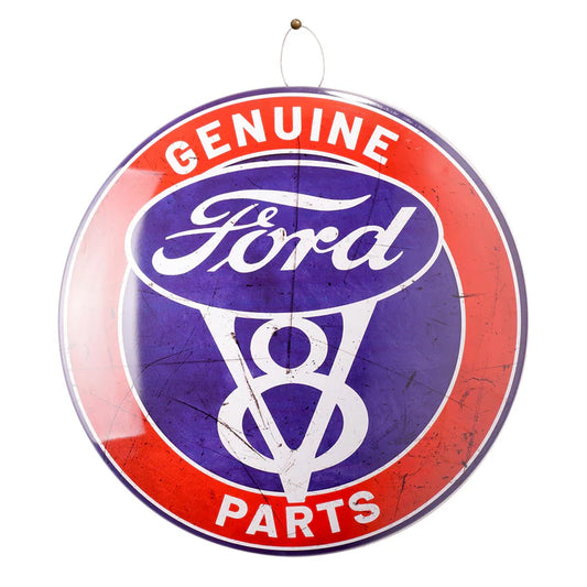 Genuine Ford Parts V8 Domes Metal Sign