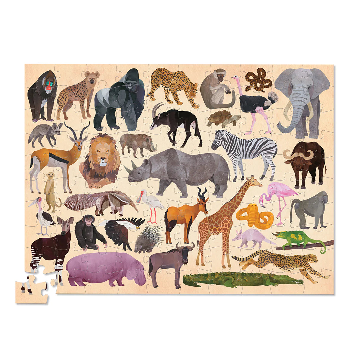 Crocodile Creek 36 Wild Animals 100 Piece Puzzle