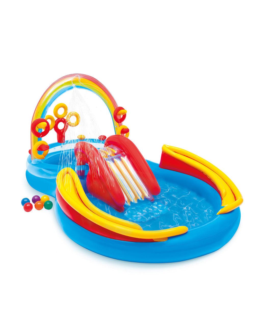 Intex Rainbow Ring Inflatable Play Center w/ Slide