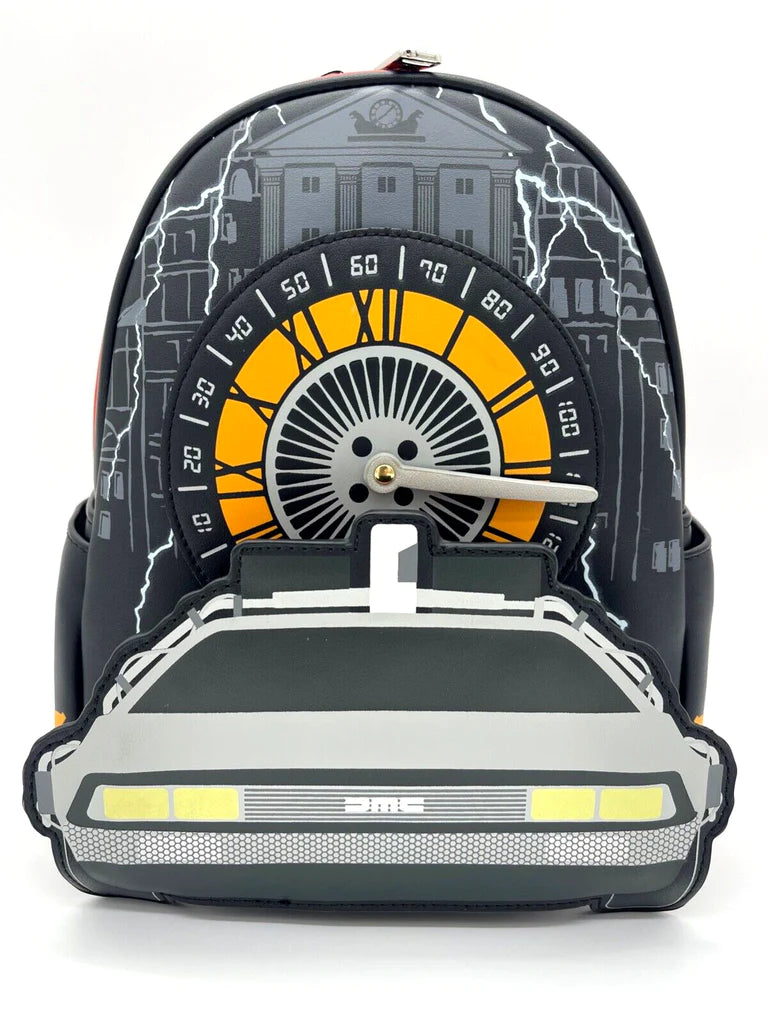 Loungefly Back to the Future - Delorean and Clock Tower Mini Backpack - Giftware Canada Collectibles and Decor