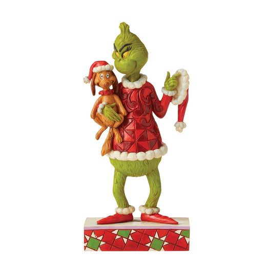 Jim Shore - Grinch Holding Max Under Arm - Giftware Canada Collectibles and Decor