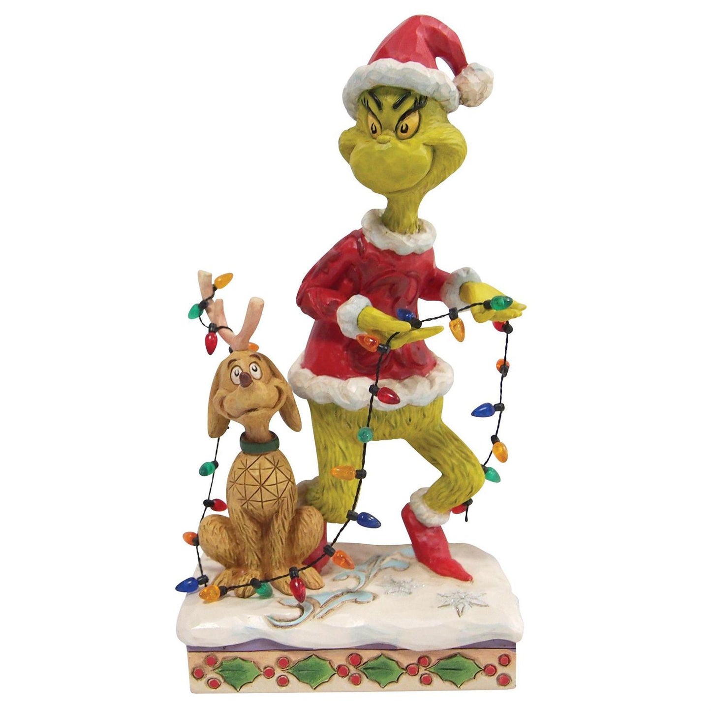 Jim Shore - Grinch and Max Wrapped in Christmas Lights