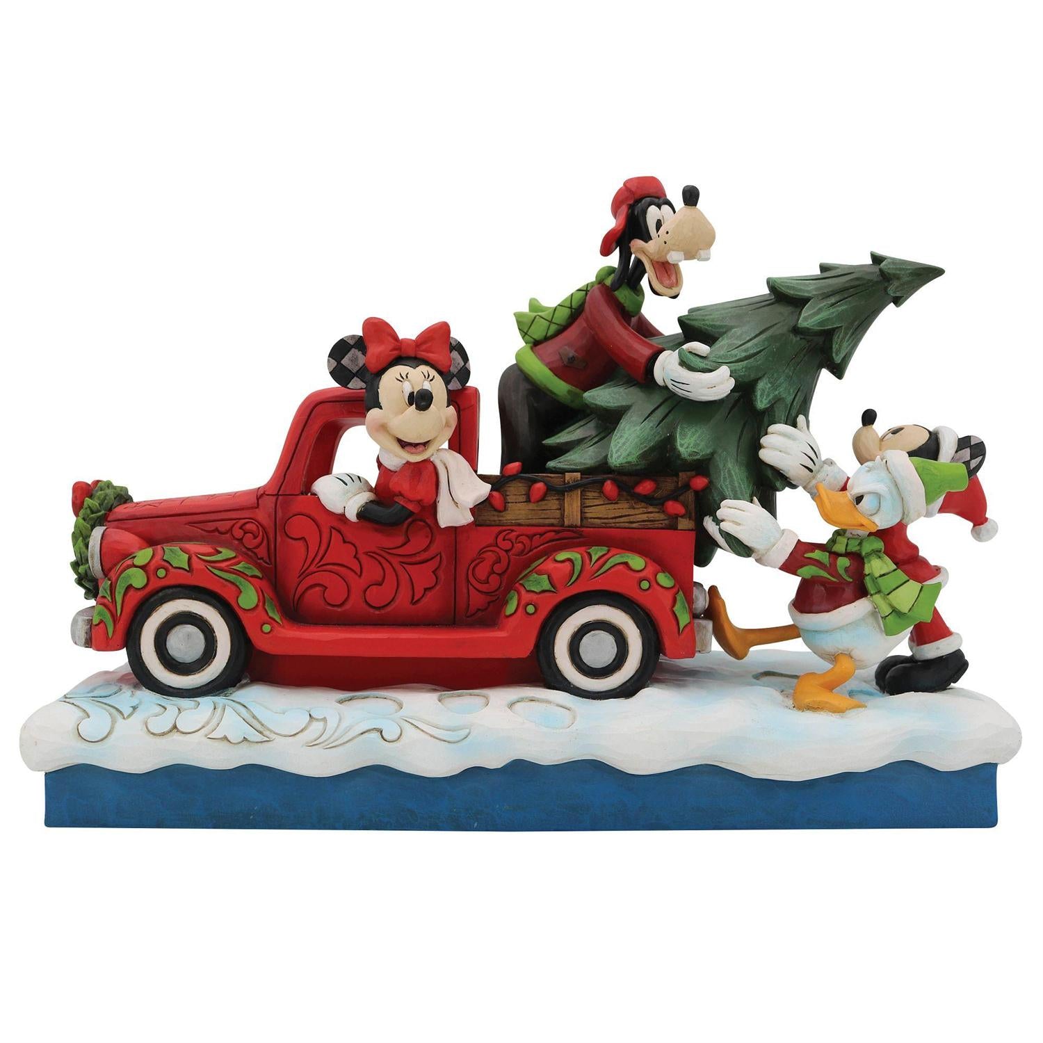 Jim Shore Disney Traditions - Red Truck with Mickey and Friends Christmas - Giftware Canada Collectibles and Decor