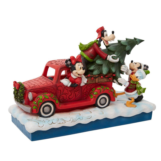 Jim Shore Disney Traditions - Red Truck with Mickey and Friends Christmas - Giftware Canada Collectibles and Decor