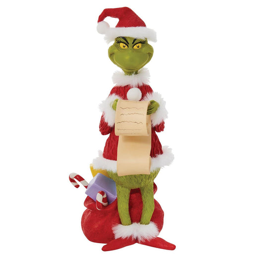Department 56 - Grinch Figurine "Merry Grinchmas" (Grinch Checking His List) - Giftware Canada Collectibles and Decor