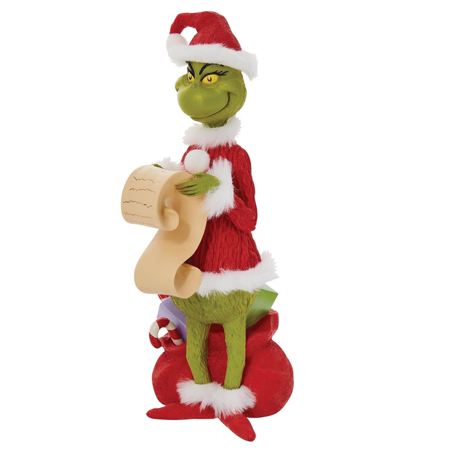 Department 56 - Grinch Figurine "Merry Grinchmas" (Grinch Checking His List) - Giftware Canada Collectibles and Decor