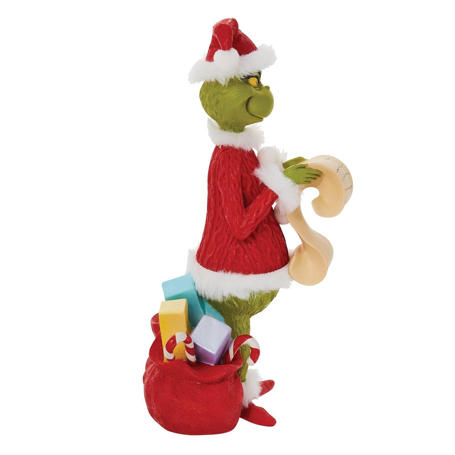 Department 56 - Grinch Figurine "Merry Grinchmas" (Grinch Checking His List) - Giftware Canada Collectibles and Decor