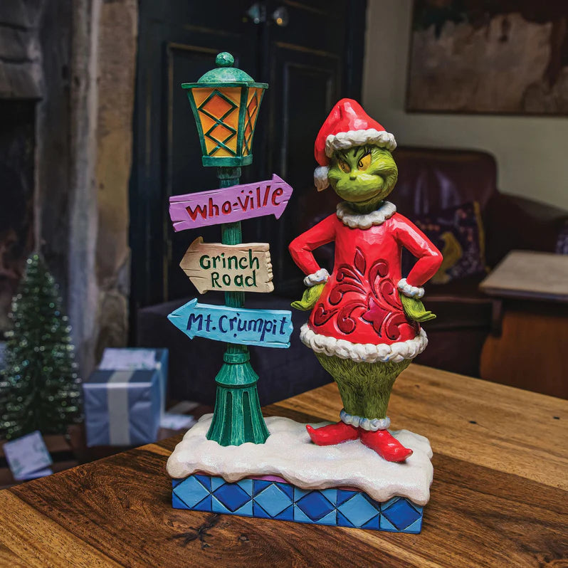 Jim Shore - Grinch by Lit Lamppost - Giftware Canada Collectibles and Decor