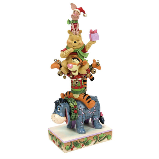 Disney Traditions By Jim Shore -  Pooh and Friends Stacked Christmas