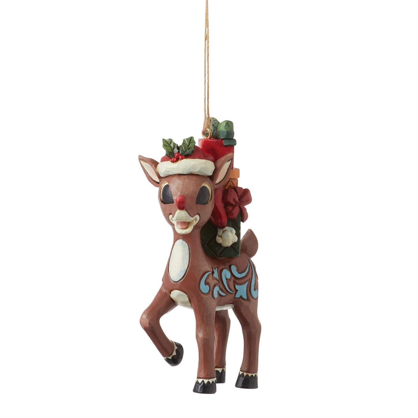 Rudolph Traditions by Jim Shore - Rudolph with Stacked Presents Ornament