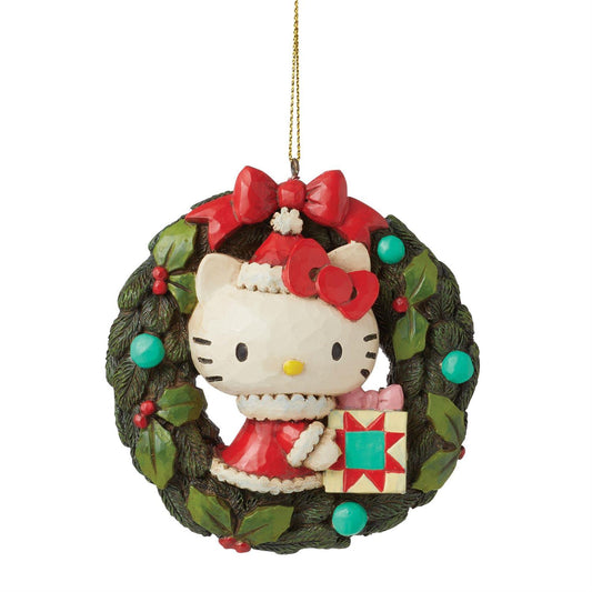 Jim Shore Sanrio - Hello Kitty Wreath Hanging Ornament