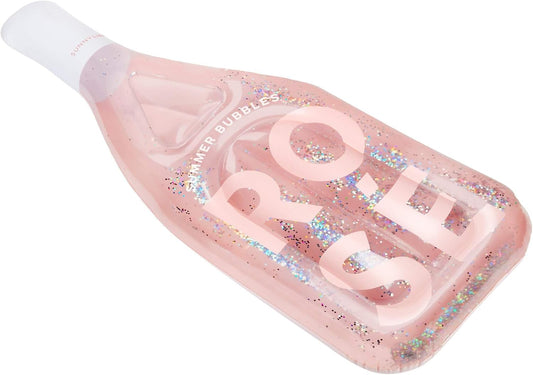 SunnyLIFE Luxe Lie-On Inflatable Rose Bottle Float