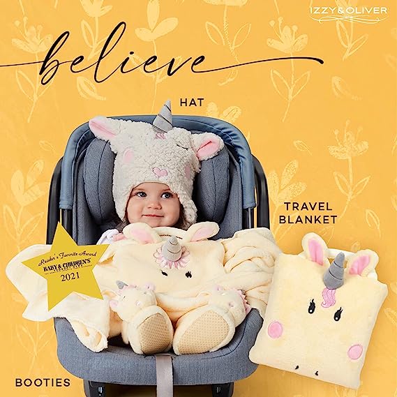 Izzy and Oliver - Unicorn Travel Blanket for Baby - Giftware Canada Collectibles and Decor