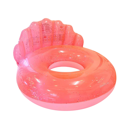 SUNNYLiFE Luxe Inflatable Pool Ring - Shell Neon Coral