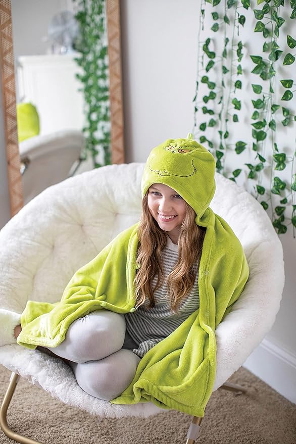 Grinch Hooded Blanket