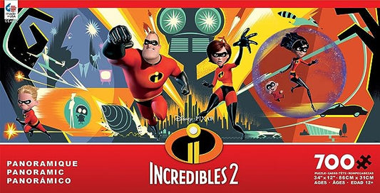 Disney Pixar Incredibles 2 700pc Panoramic Puzzle - Giftware Canada Collectibles and Decor