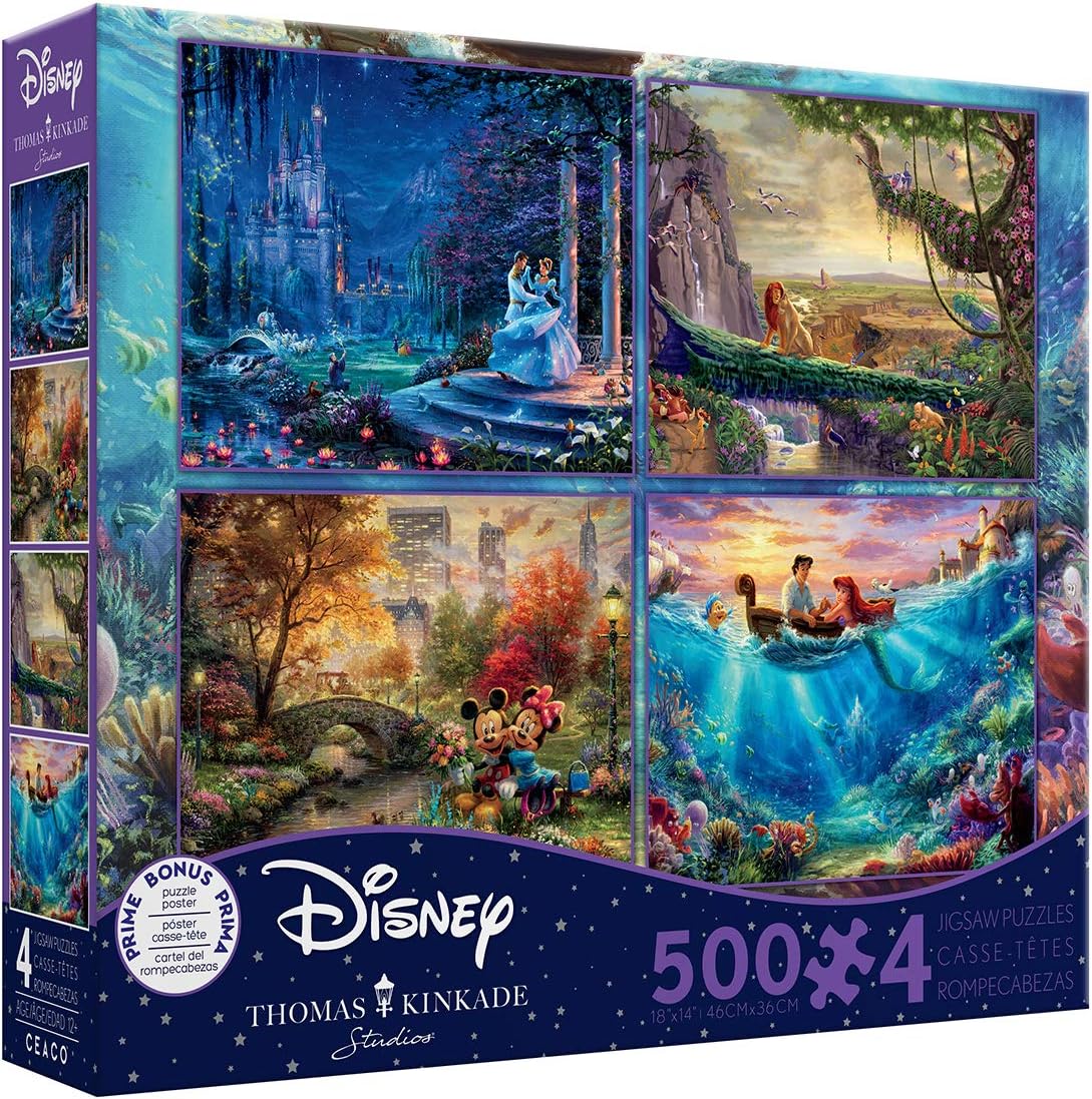 Thomas Kinkade - The Disney Collection Puzzles - 4in1 Multipack - Giftware Canada Collectibles and Decor