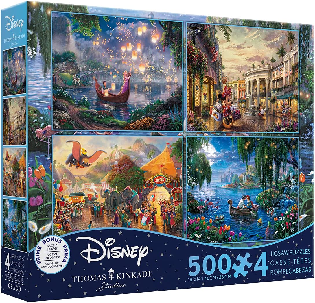 Thomas Kinkade - The Disney Collection Puzzles - 4in1 Multipack - Giftware Canada Collectibles and Decor