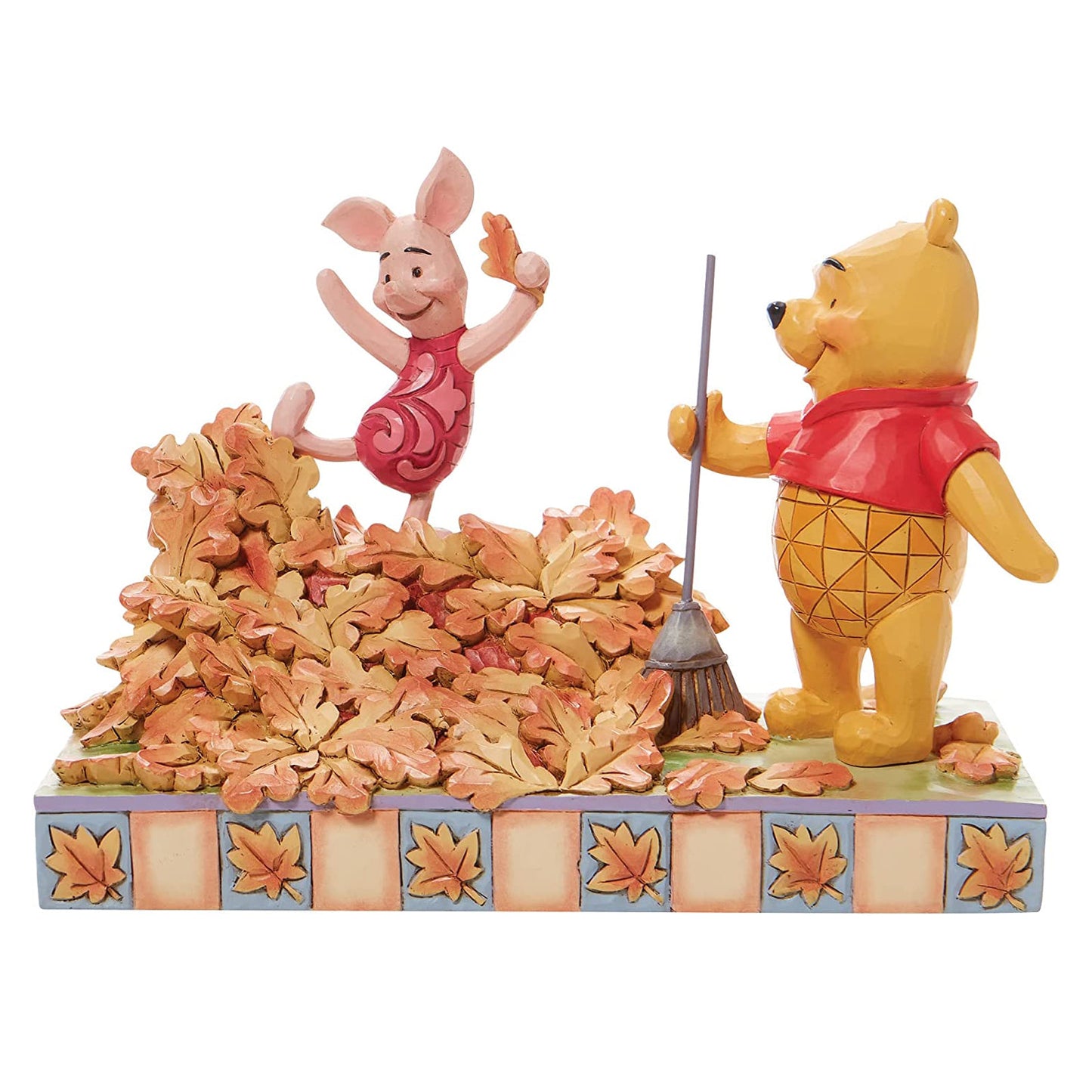 Disney Traditions By Jim Shore -  Piglet and Pooh Jumping into Fall