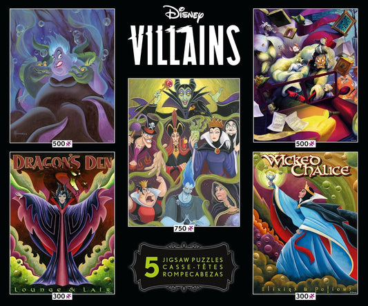 Ceaco Disney Villains 5in1 Puzzle Multipack