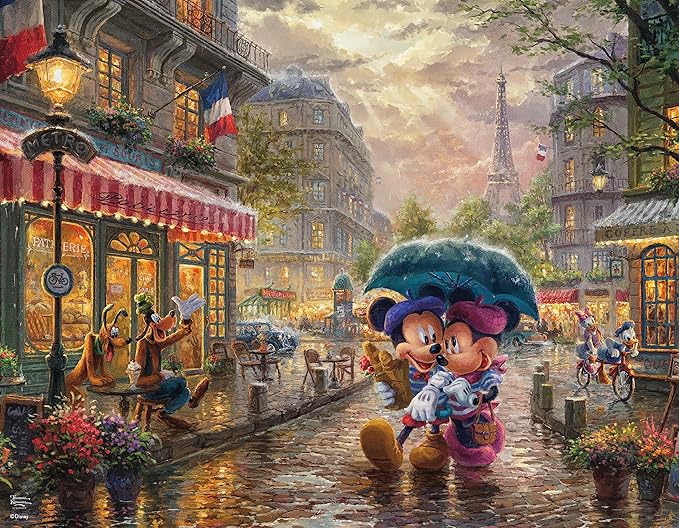 Thomas Kinkade - Disney Mickey and Minnie Around the World Puzzles - 4in1 Multipack