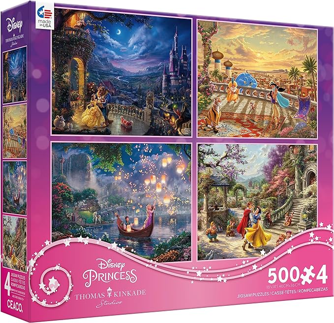 Thomas Kinkade - Disney Princess Collection Puzzles - 4in1 Multipack