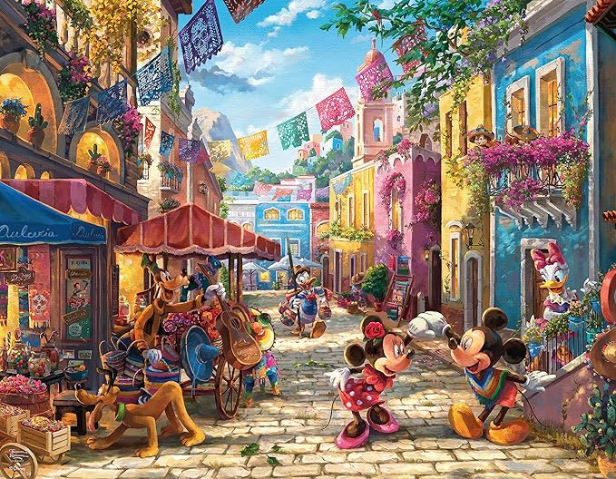 Thomas Kinkade - Disney Mickey and Minnie Around the World Puzzles - 4in1 Multipack