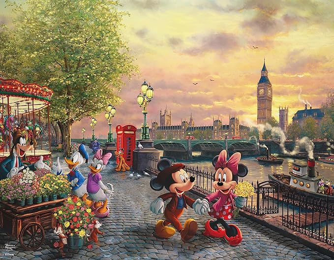 Thomas Kinkade - Disney Mickey and Minnie Around the World Puzzles - 4in1 Multipack