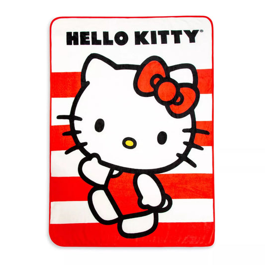 Hello Kitty Waving Stripes Silk Touch Throw Blanket - Giftware Canada Collectibles and Decor