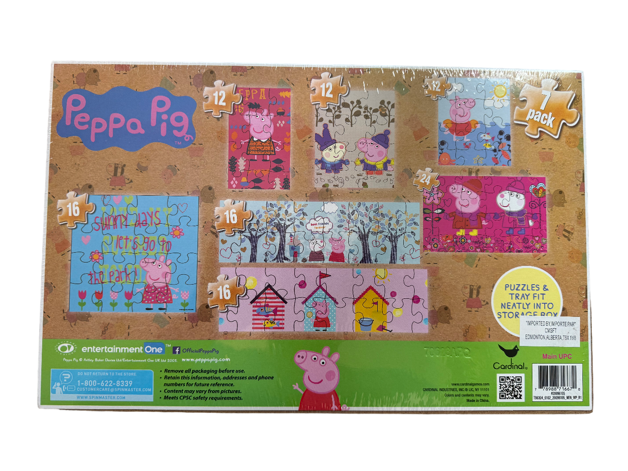 Peppa Pig Wood Puzzle Set (7 Puzzles)