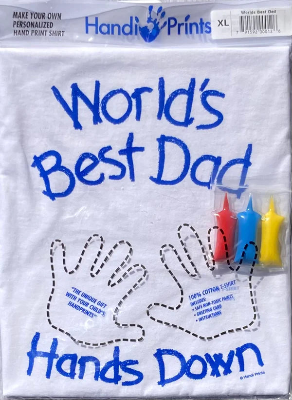 Handi Prints - World's Best Dad T-Shirt with Paint Kit - Giftware Canada Collectibles and Decor