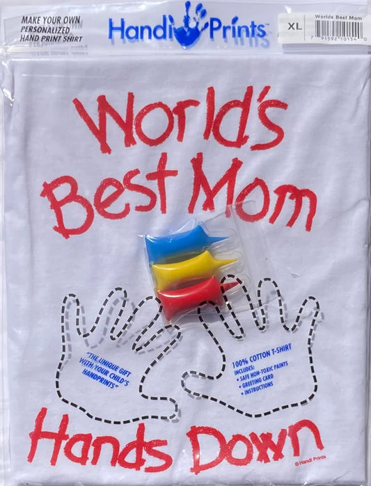 Handi Prints - World's Best Mom T-Shirt with Paint Kit - Giftware Canada Collectibles and Decor