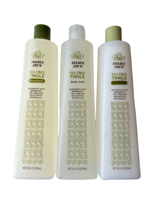 Trader Joe's Tea Tree Tingle Set (Shampoo, Conditioner & Body Wash)