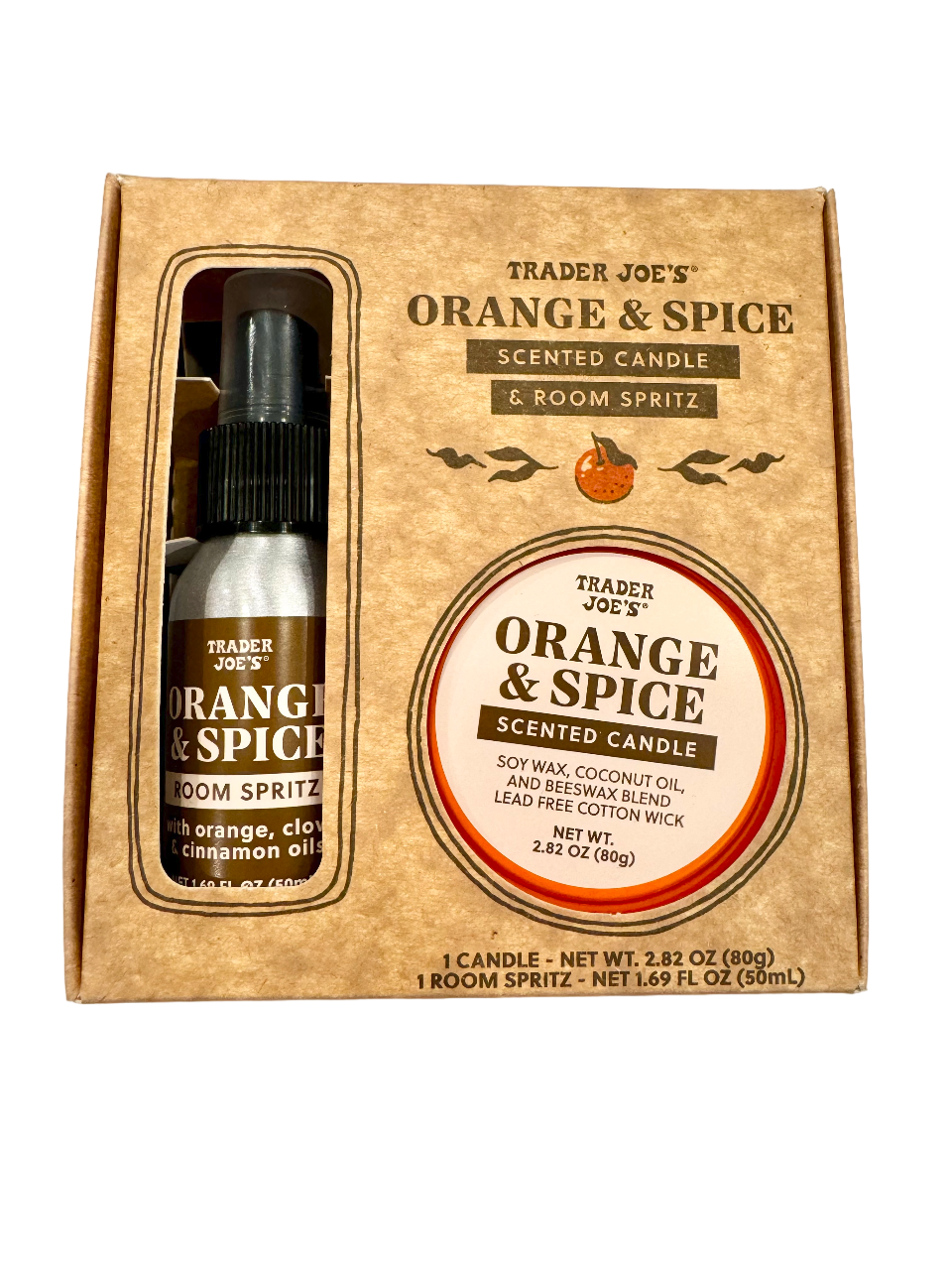 Trader Joe's Orange & Spice Scented Candle & Room Spritz