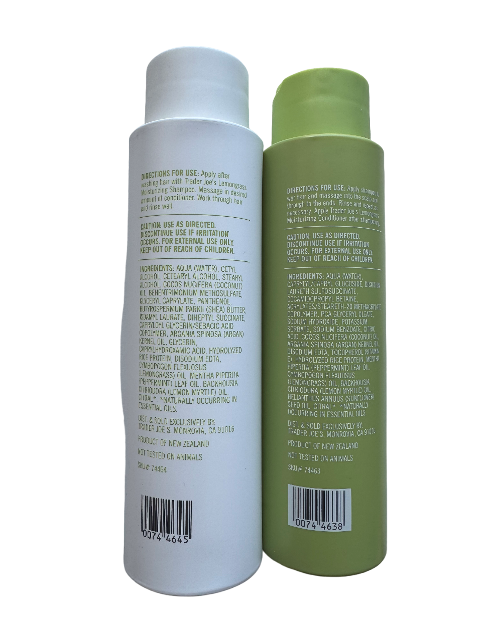 Trader Joe's Lemongrass Hair Care Set (Shampoo & Conditioner)