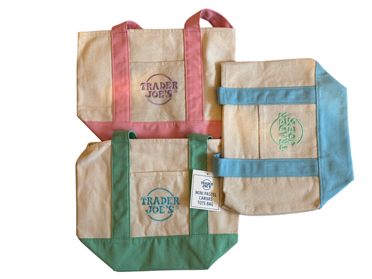 Trader Joe's Authentic Limited Edition Spring/Easter Mini Tote Bag Set (Pack of 3)